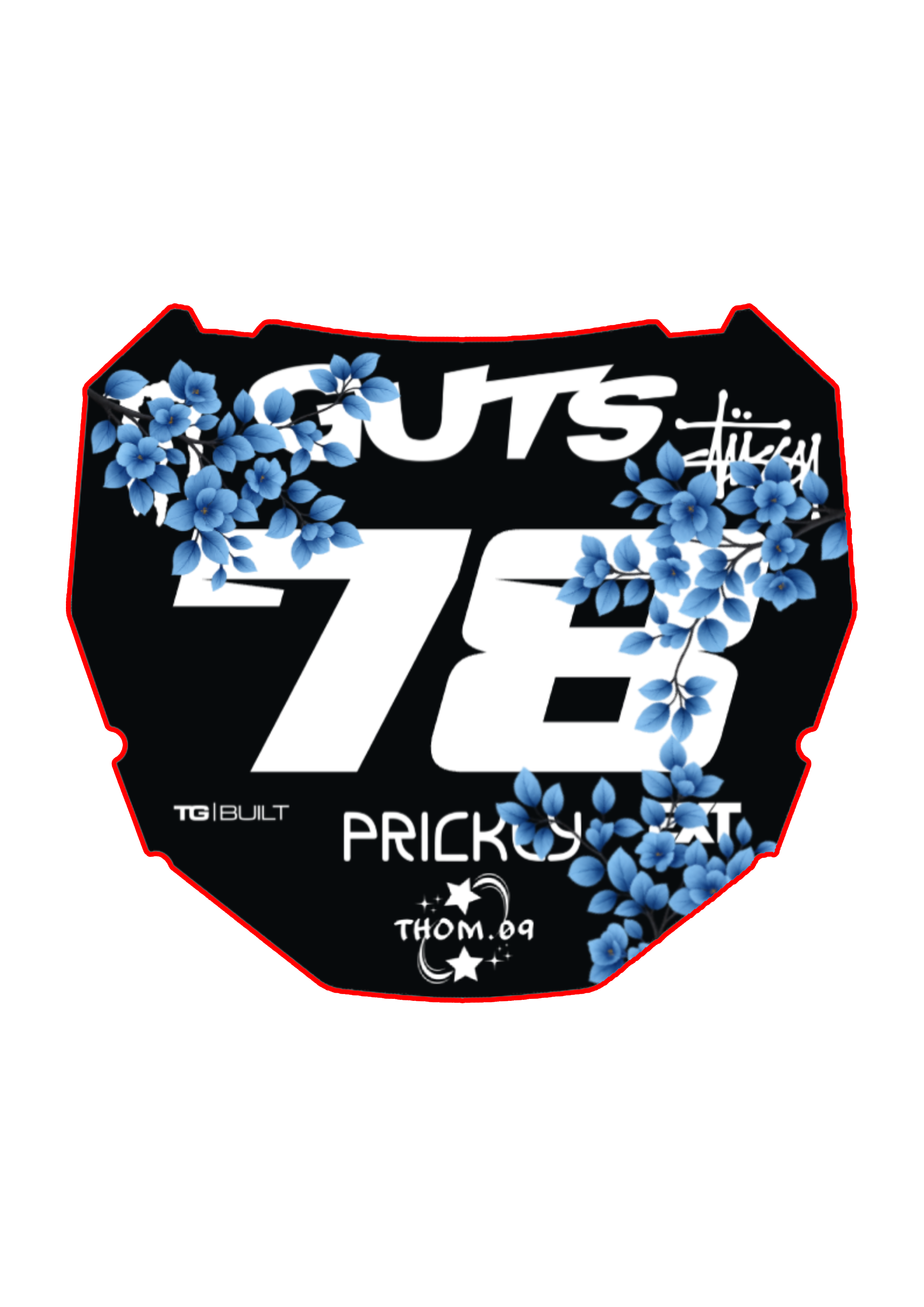 Front Plate Decal Number 78 Blossom Blue Odi Style