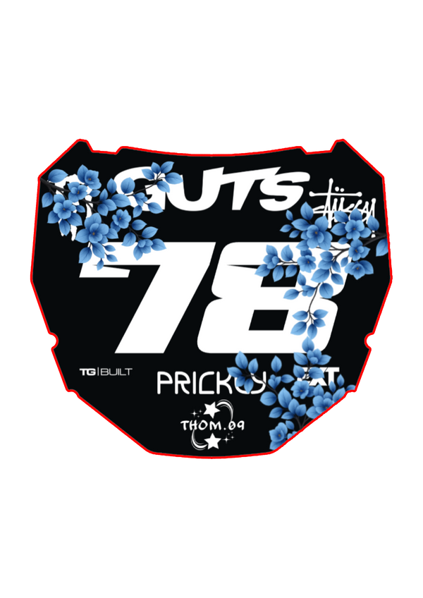 Front Plate Decal Number 78 Blossom Blue Odi Style