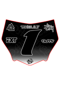 Front Plate Decal Number 1 Fading Chrome Logo Motocutz Style