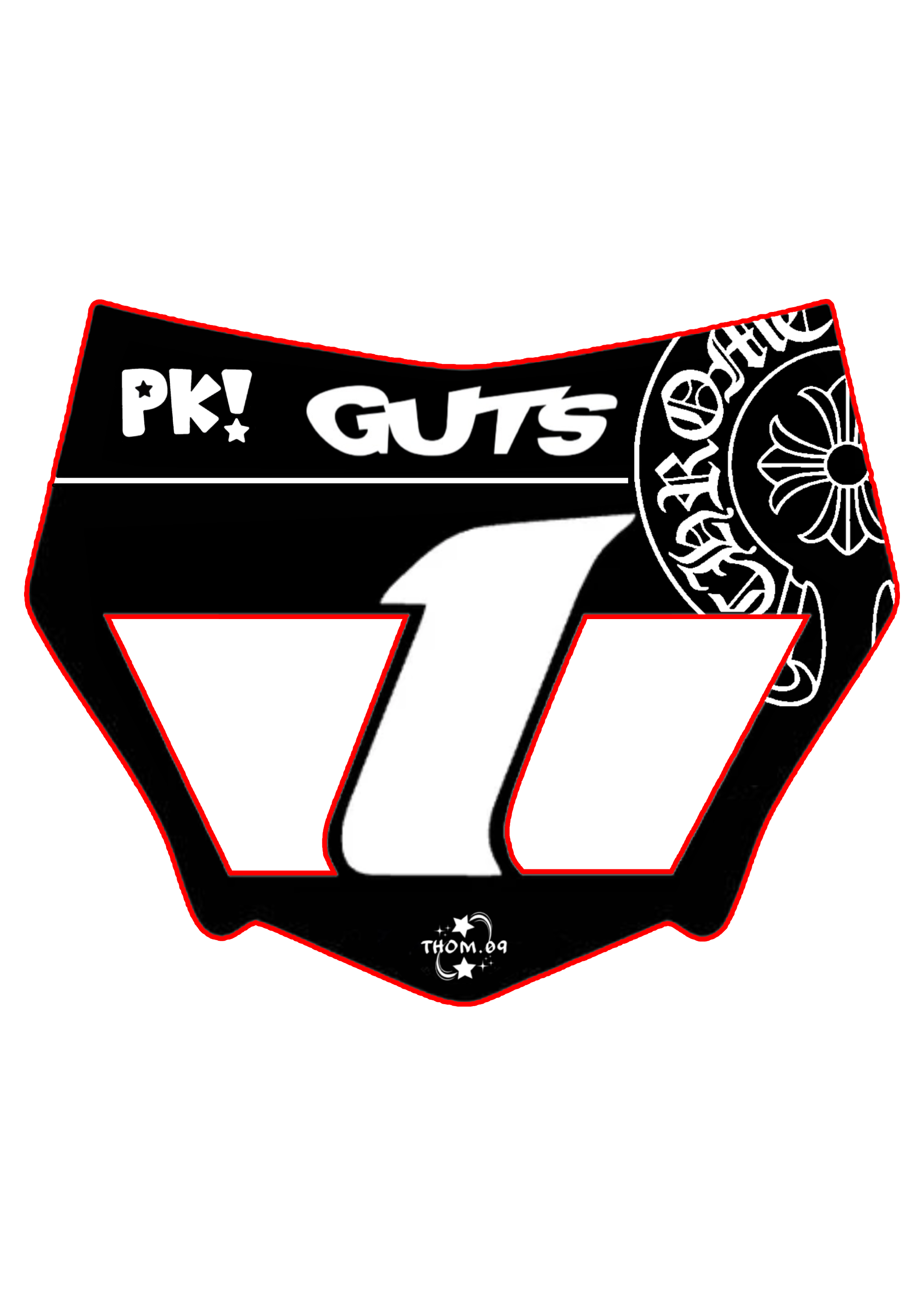 Vented Front Plate Decal Chrome Pk Number 1 Motocutz Style