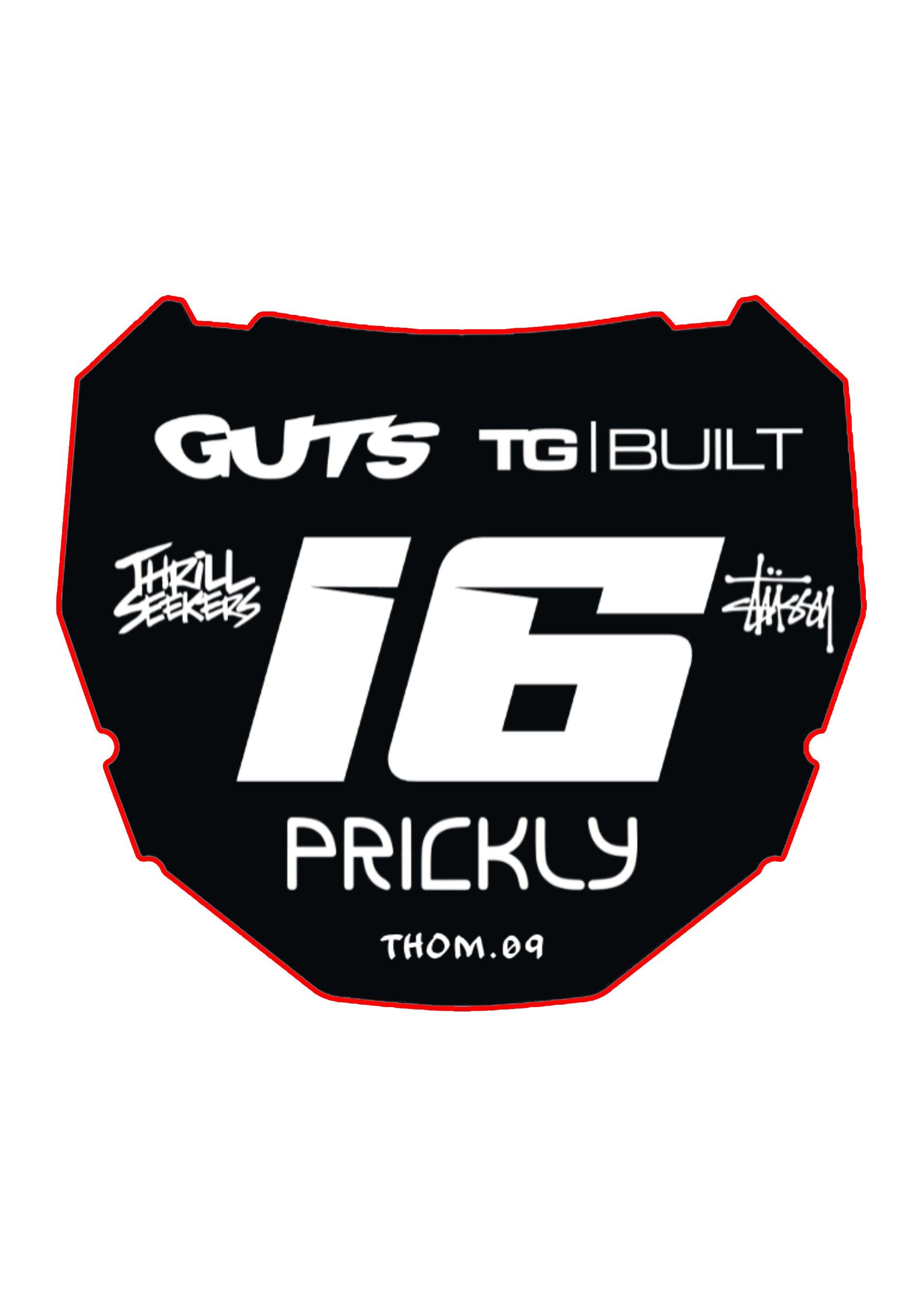 Front Plate Decal Number 16 Odi Style