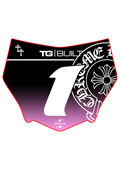 Front Plate Decal Chrome Logo Pink Gradient Motocutz Style