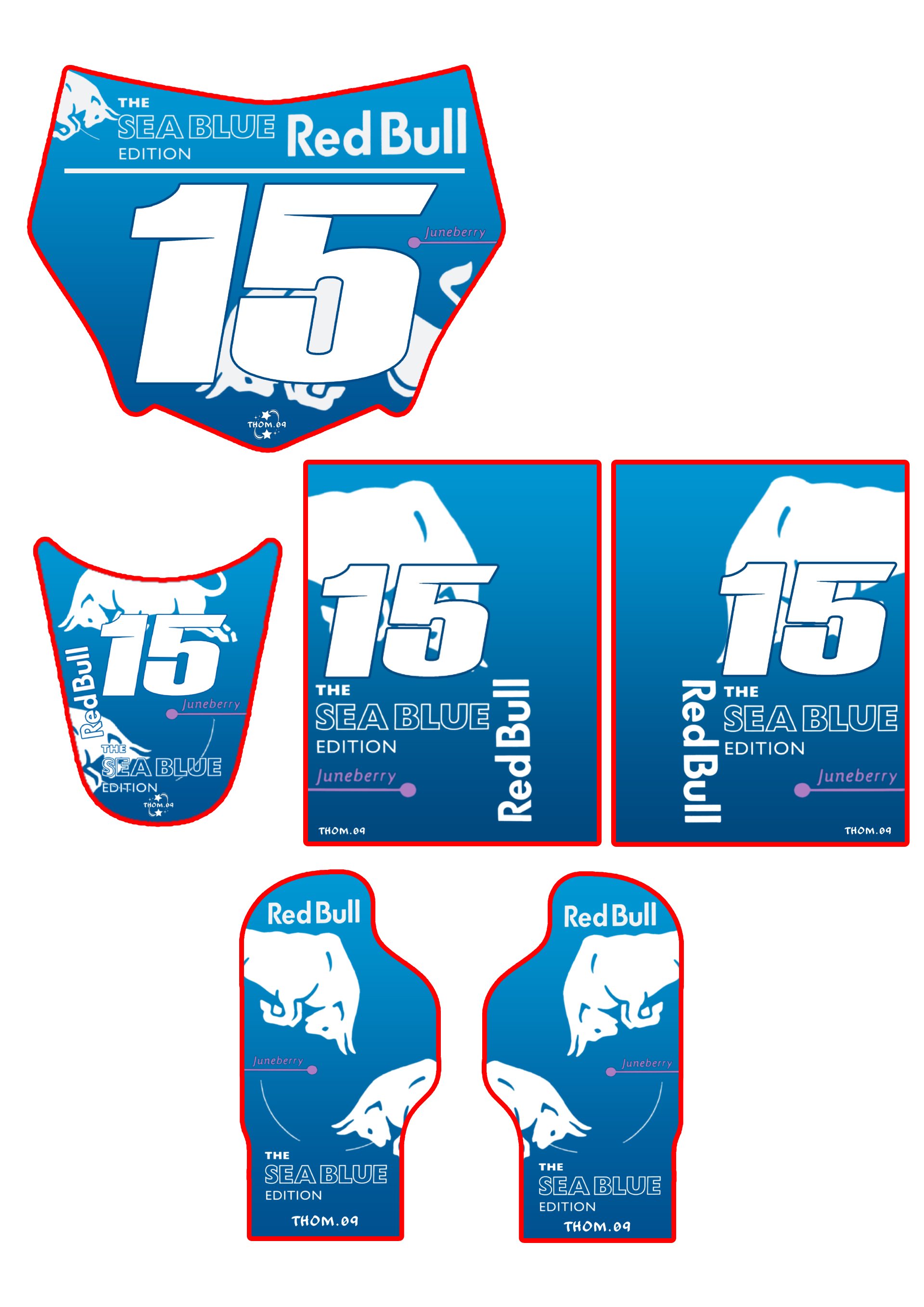 Gt2000 Decals Bundle "The Sea Blue Edition" Motocutz Style