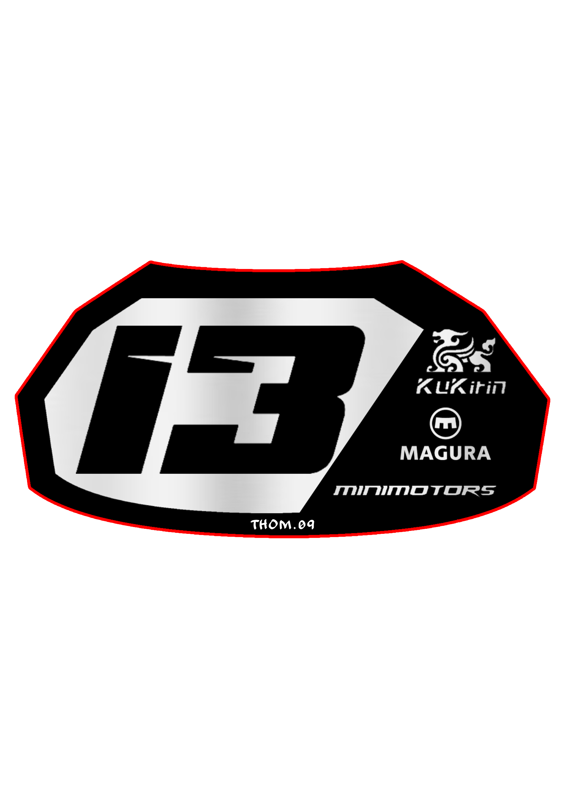 Front Plate Decal Number 13 Kukirin