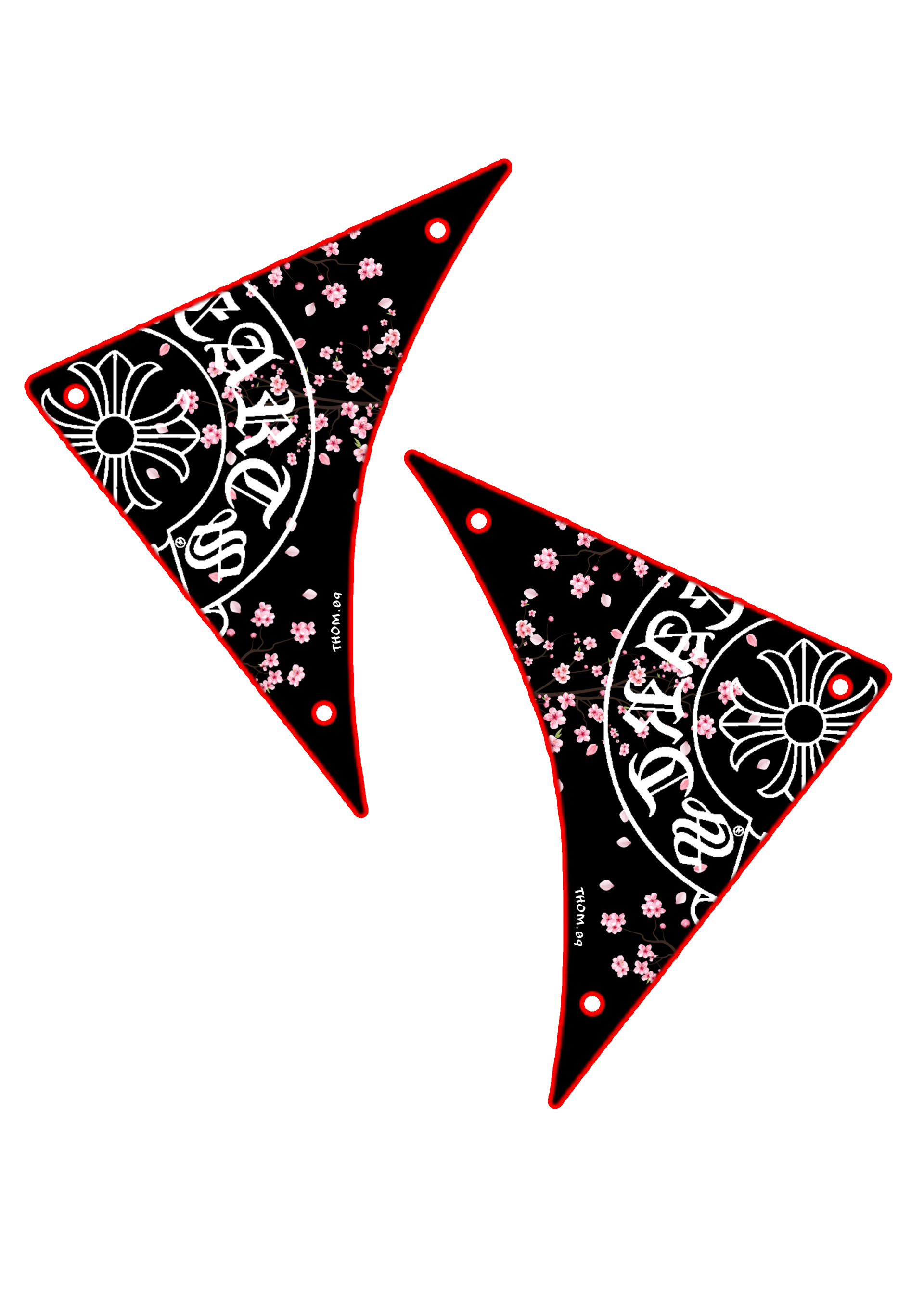 V8 Side Penal Decals Pink Blossom Chrome
