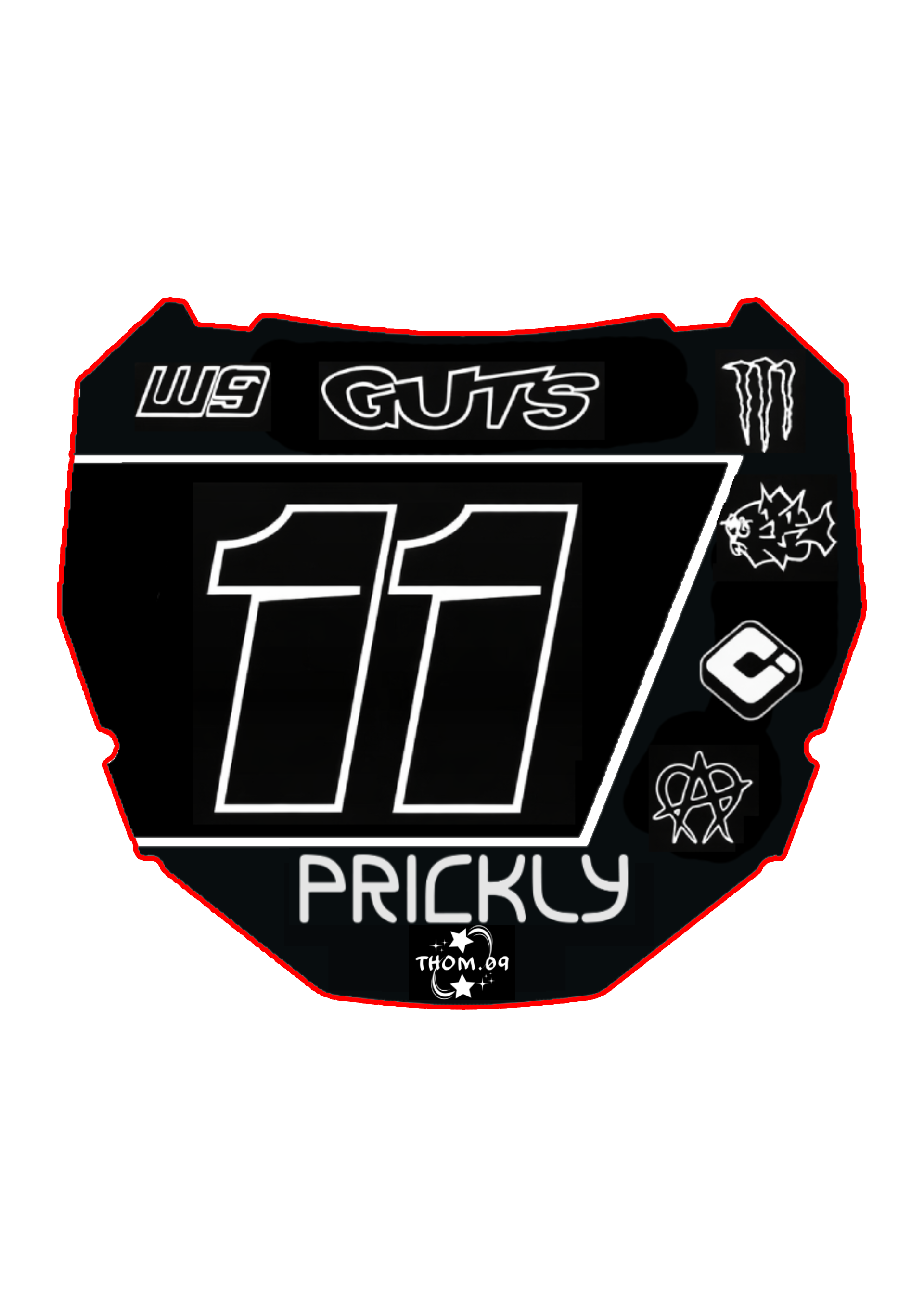 Front Plate Decal Number 11 Odi Style