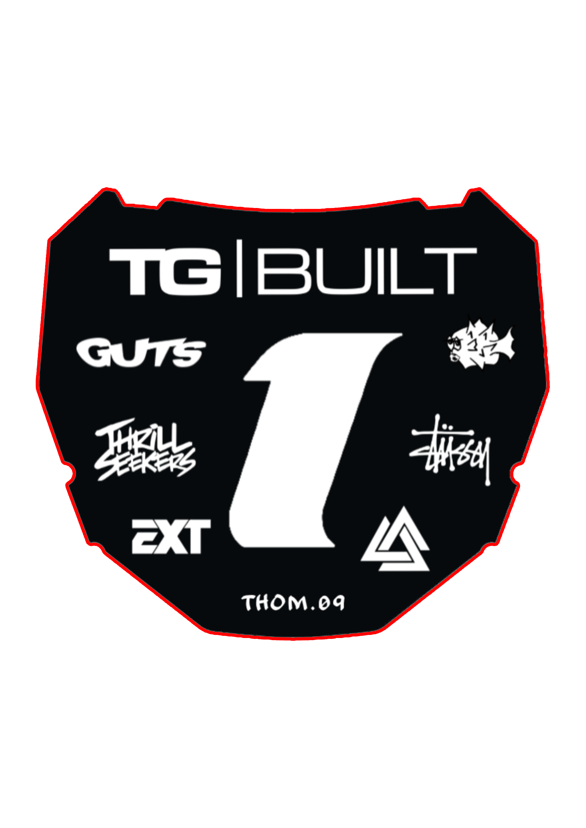 Front Plate Decal Number 1 Odi Style